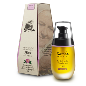 Gamila gezichtsolie/ €81,90 voor 50 ml.